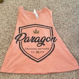 PARAGON Peach Sleeveless Crop Top with Logo